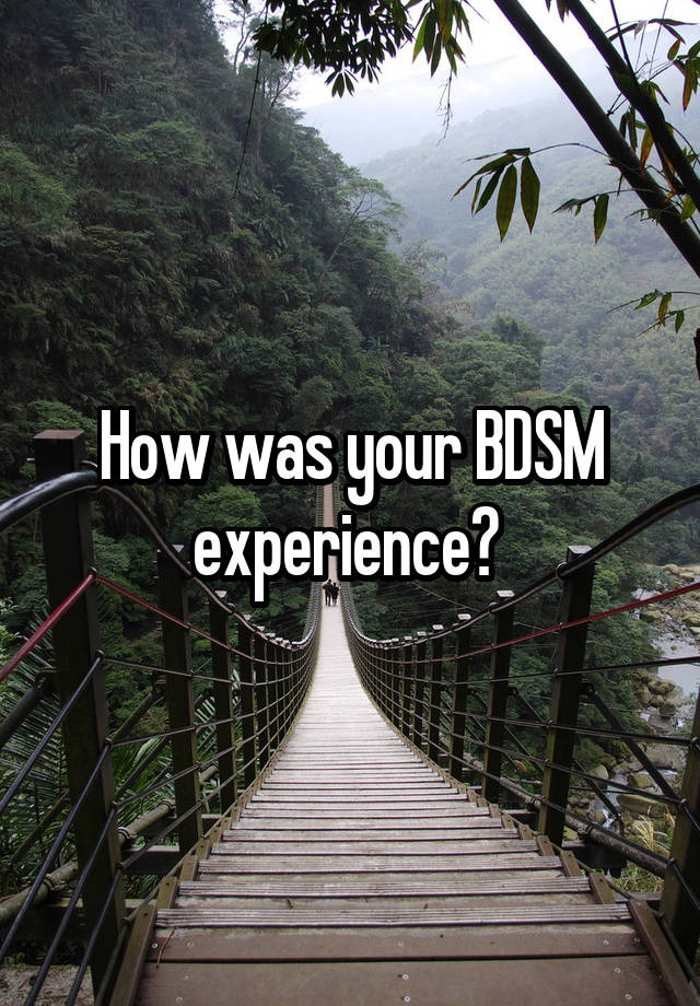 How was your BDSM experience? 