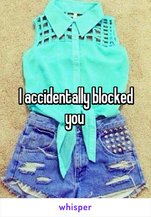 I accidentally blocked you 