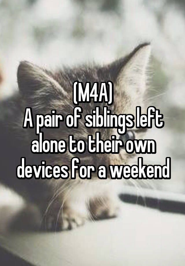 (M4A)
A pair of siblings left alone to their own devices for a weekend