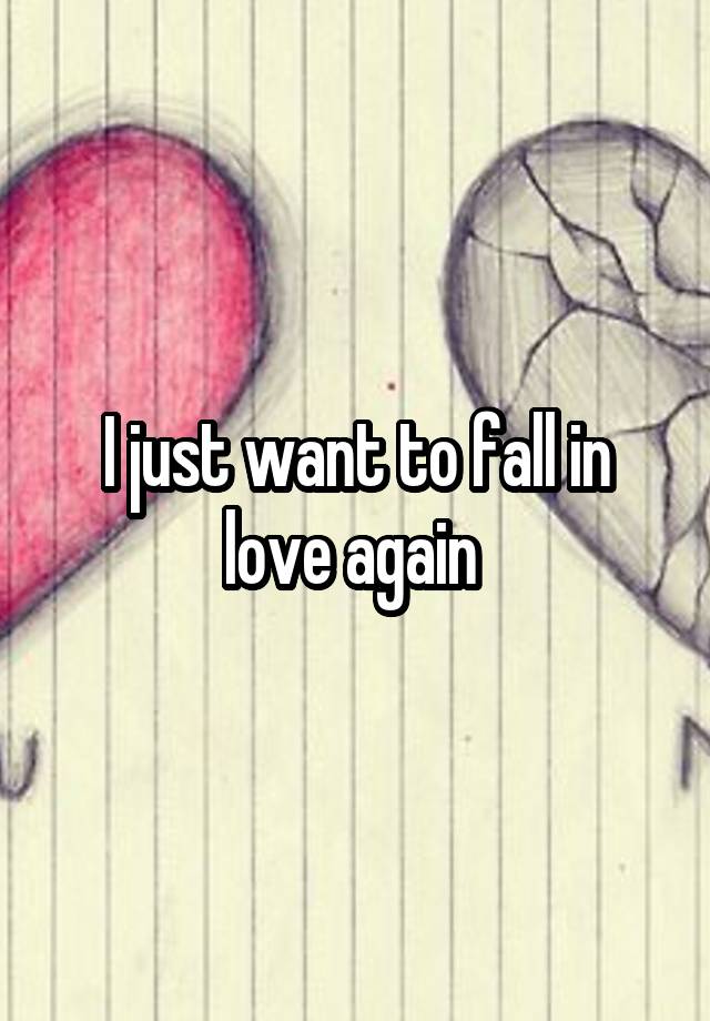 I just want to fall in love again 