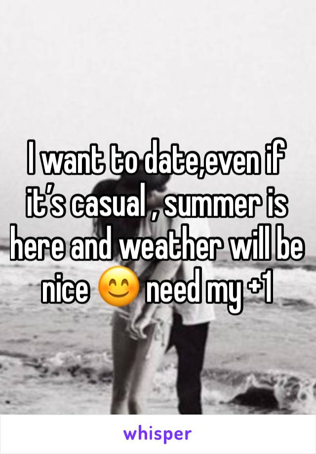 I want to date,even if it’s casual , summer is here and weather will be nice 😊 need my +1