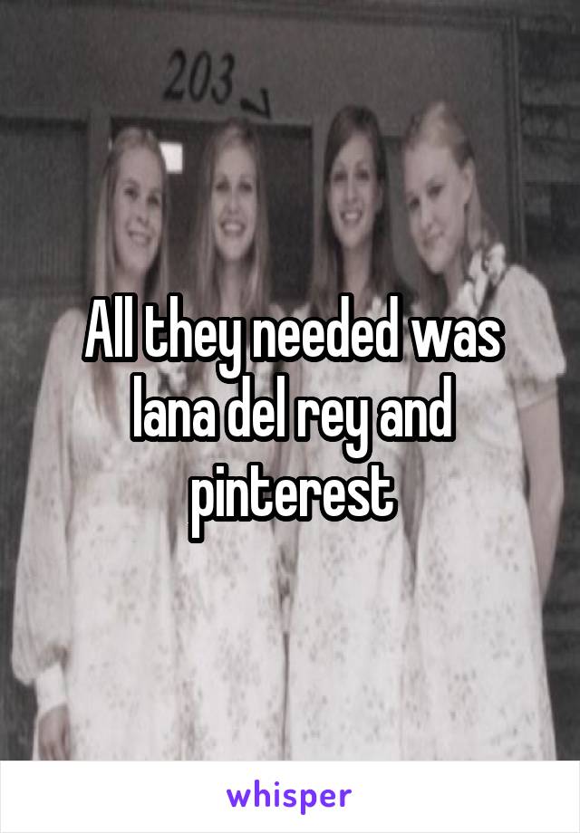 All they needed was lana del rey and pinterest