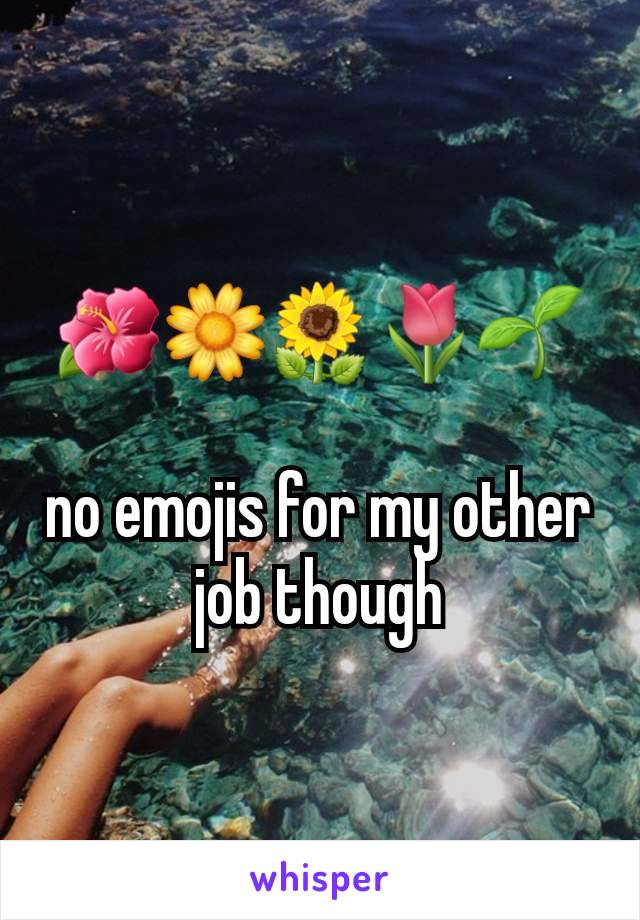 🌺🌼🌻🌷🌱

no emojis for my other job though