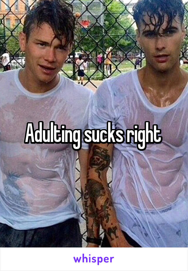 Adulting sucks right 