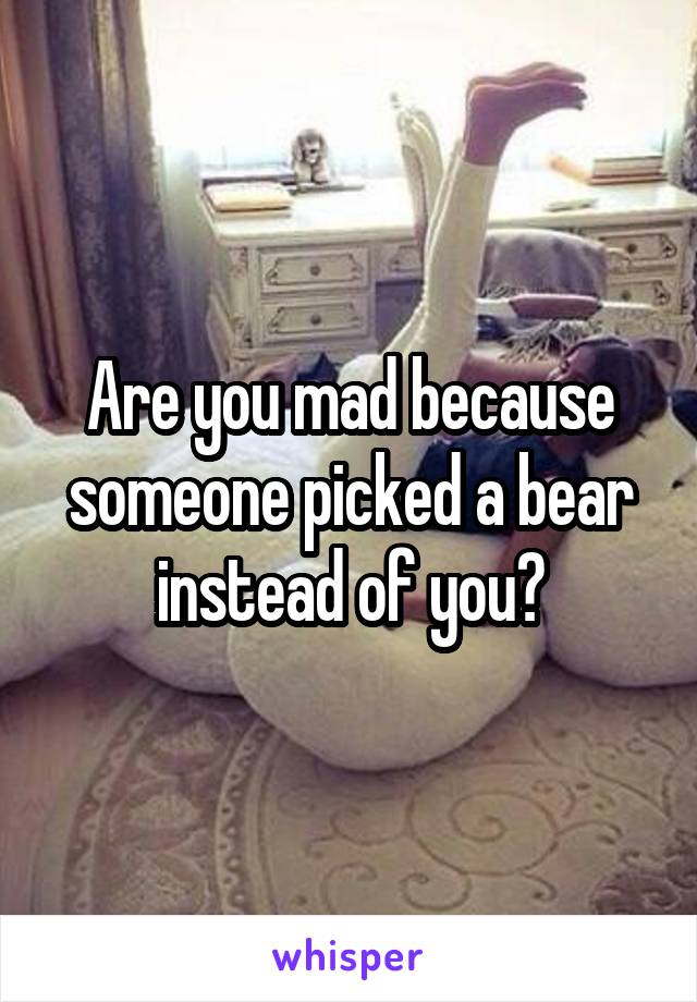 Are you mad because someone picked a bear instead of you?