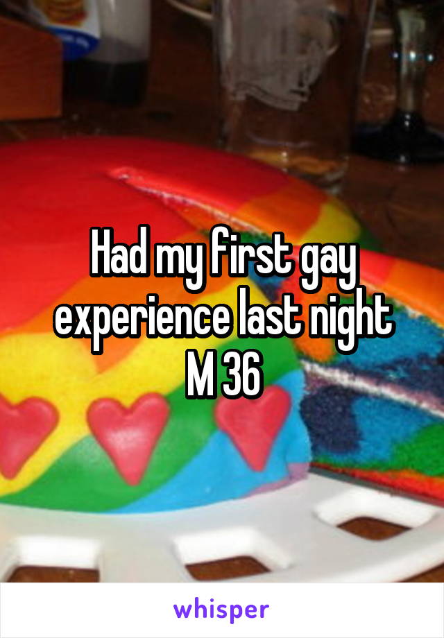 Had my first gay experience last night
M 36