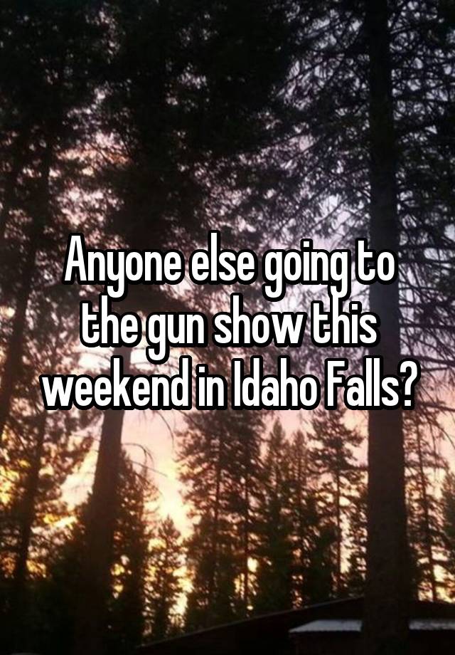 Anyone else going to the gun show this weekend in Idaho Falls?