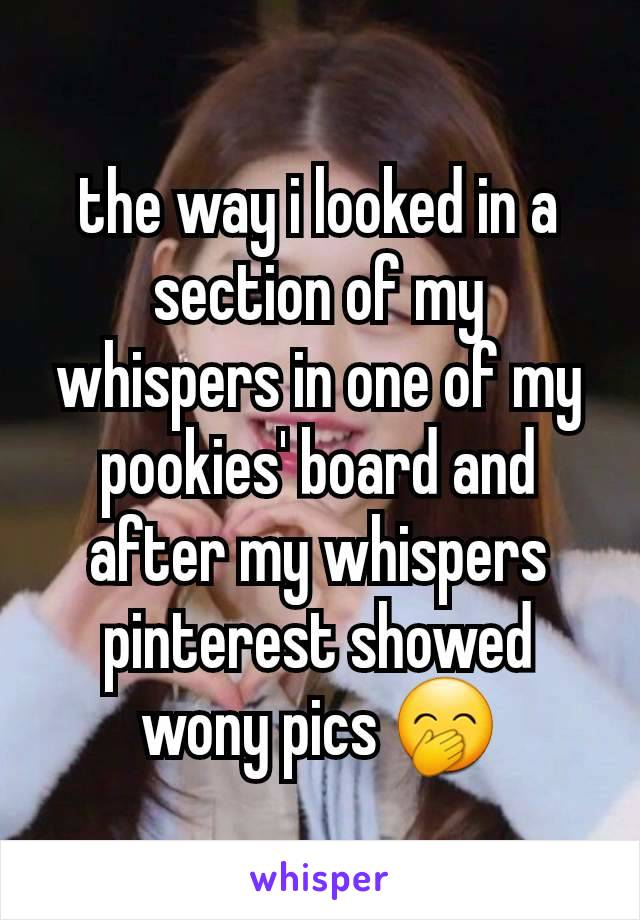 the way i looked in a section of my whispers in one of my pookies' board and after my whispers pinterest showed wony pics 🤭
