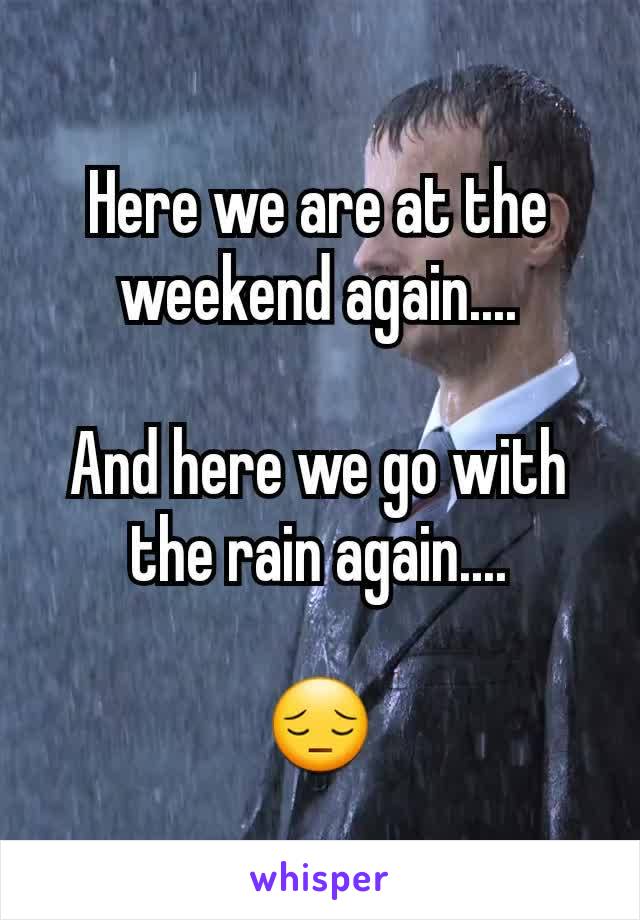 Here we are at the weekend again....

And here we go with the rain again....

😔