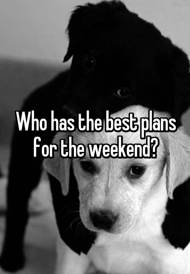 Who has the best plans for the weekend?