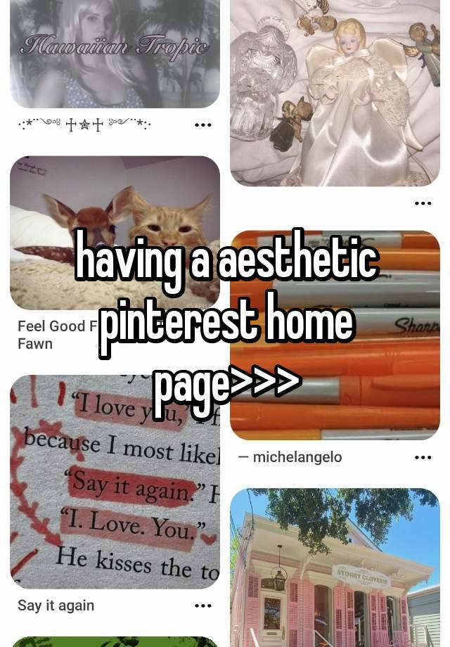 having a aesthetic pinterest home page>>>