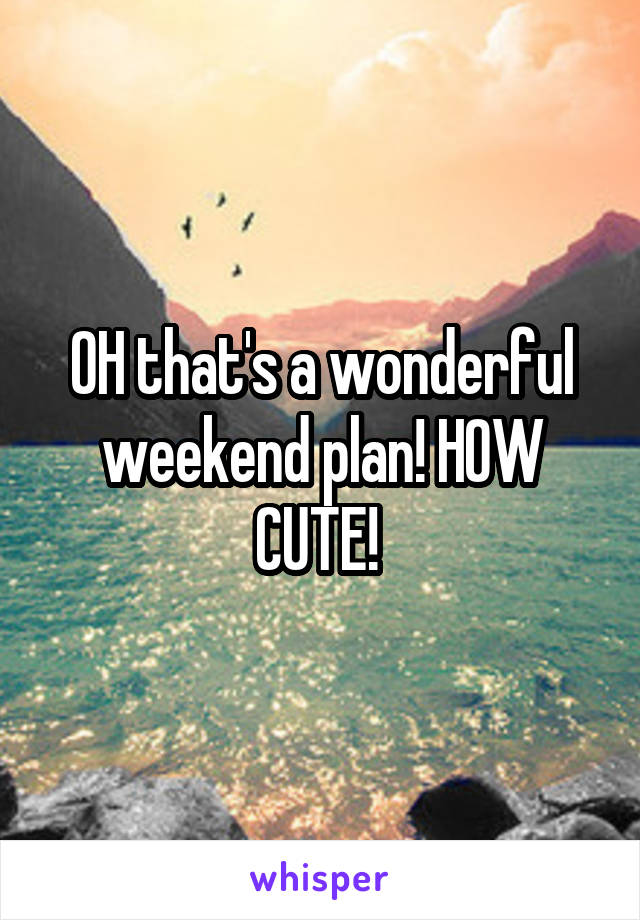 OH that's a wonderful weekend plan! HOW CUTE! 