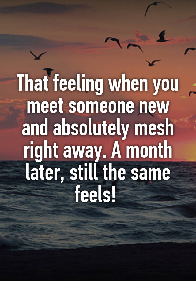 That feeling when you meet someone new and absolutely mesh right away. A month later, still the same feels! 