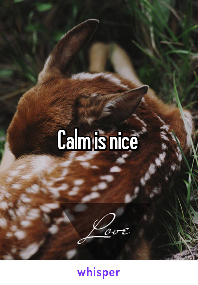 Calm is nice 