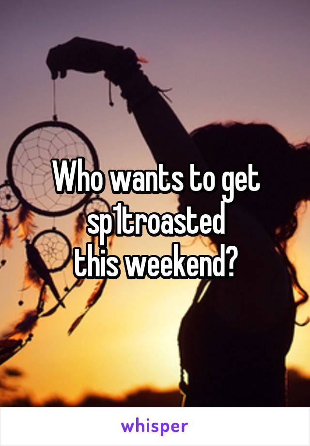 Who wants to get
sp1troasted
this weekend?