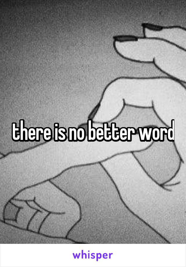 there is no better word