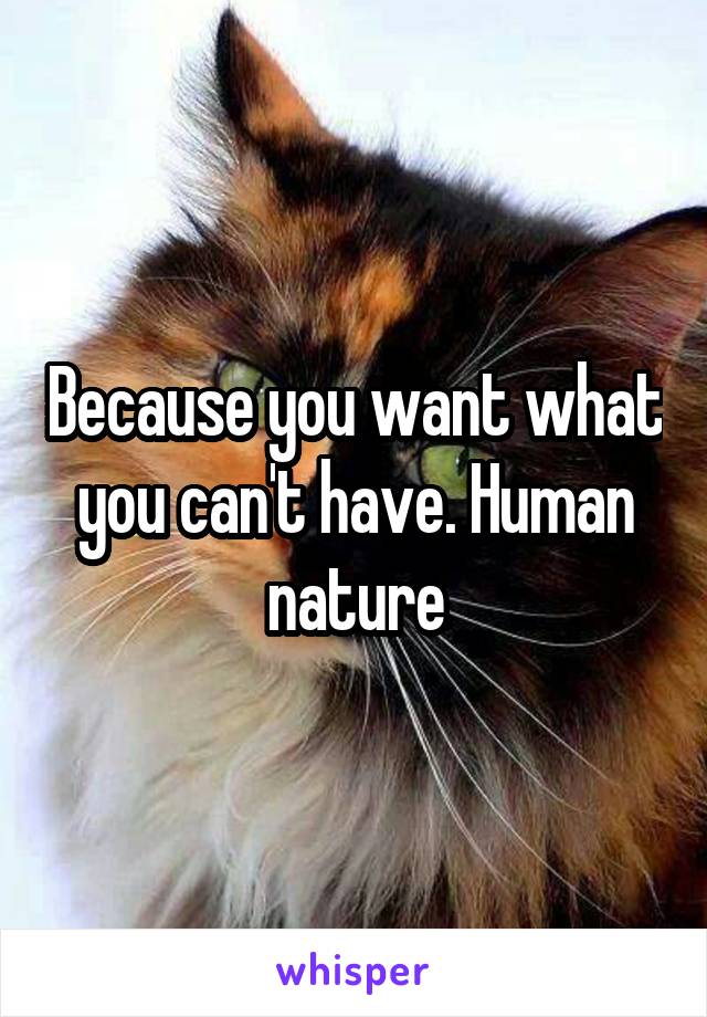 Because you want what you can't have. Human nature