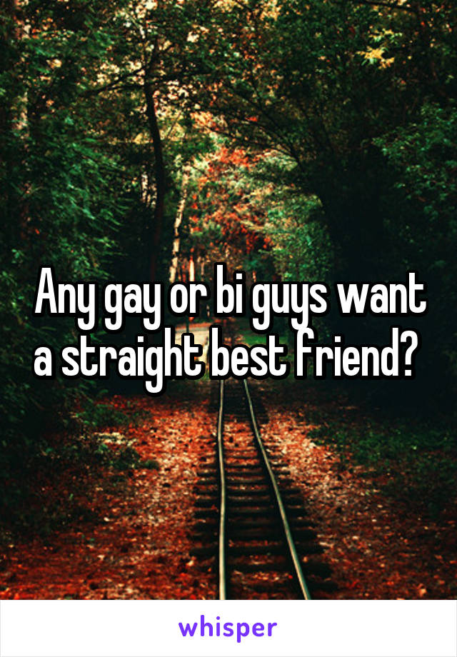 Any gay or bi guys want a straight best friend? 