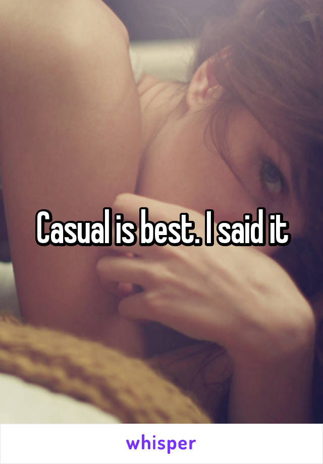 Casual is best. I said it