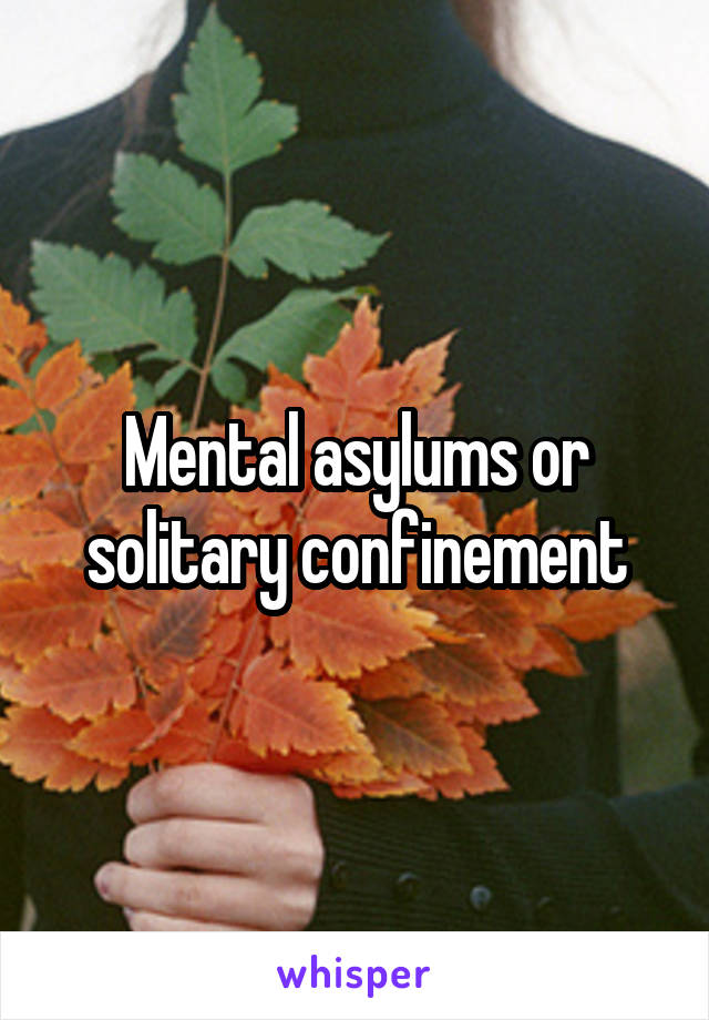 Mental asylums or solitary confinement