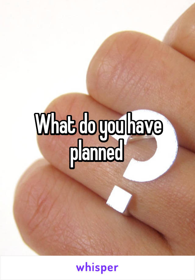 What do you have planned 