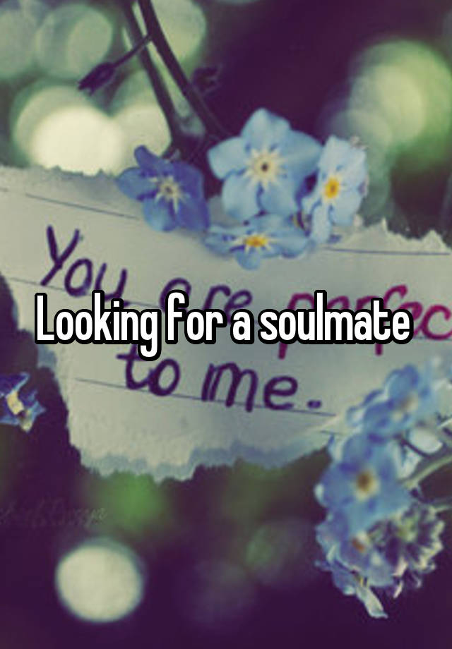 Looking for a soulmate 