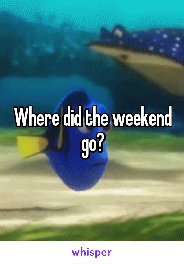 Where did the weekend go?
