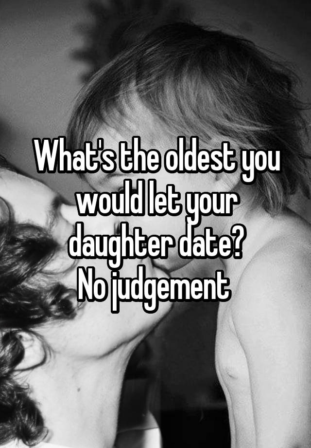 What's the oldest you would let your daughter date?
No judgement 