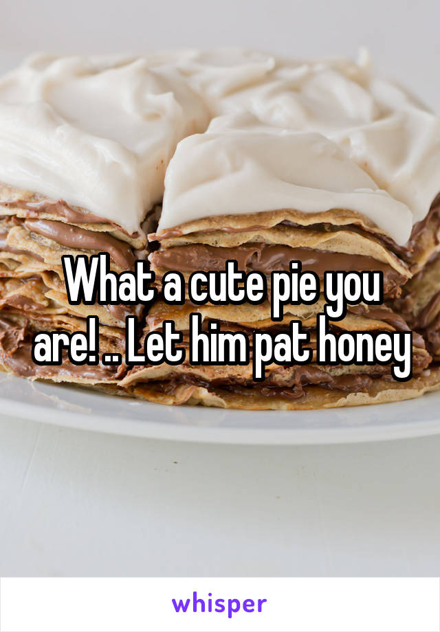 What a cute pie you are! .. Let him pat honey