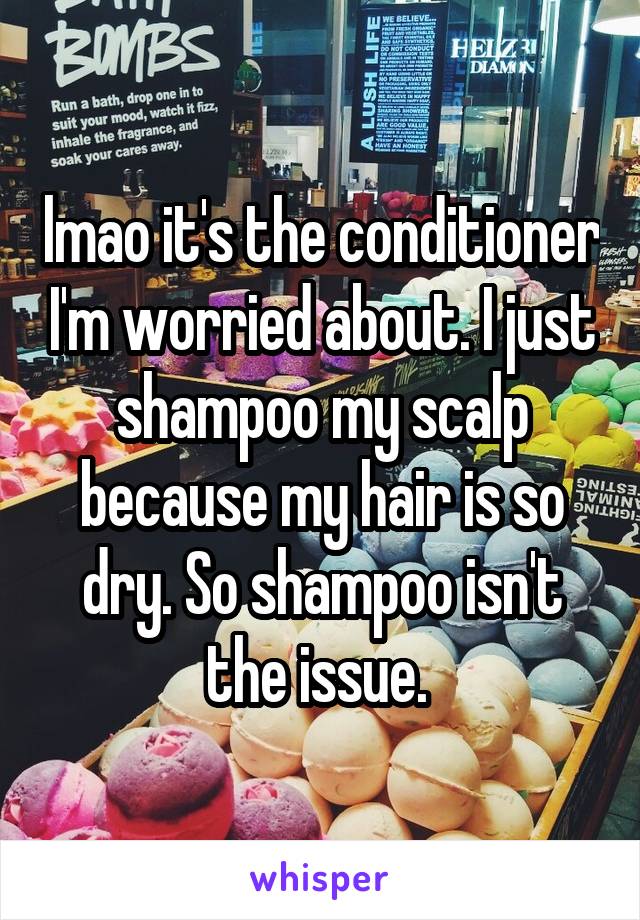 lmao it's the conditioner I'm worried about. I just shampoo my scalp because my hair is so dry. So shampoo isn't the issue. 