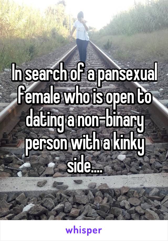 In search of a pansexual female who is open to dating a non-binary person with a kinky side....