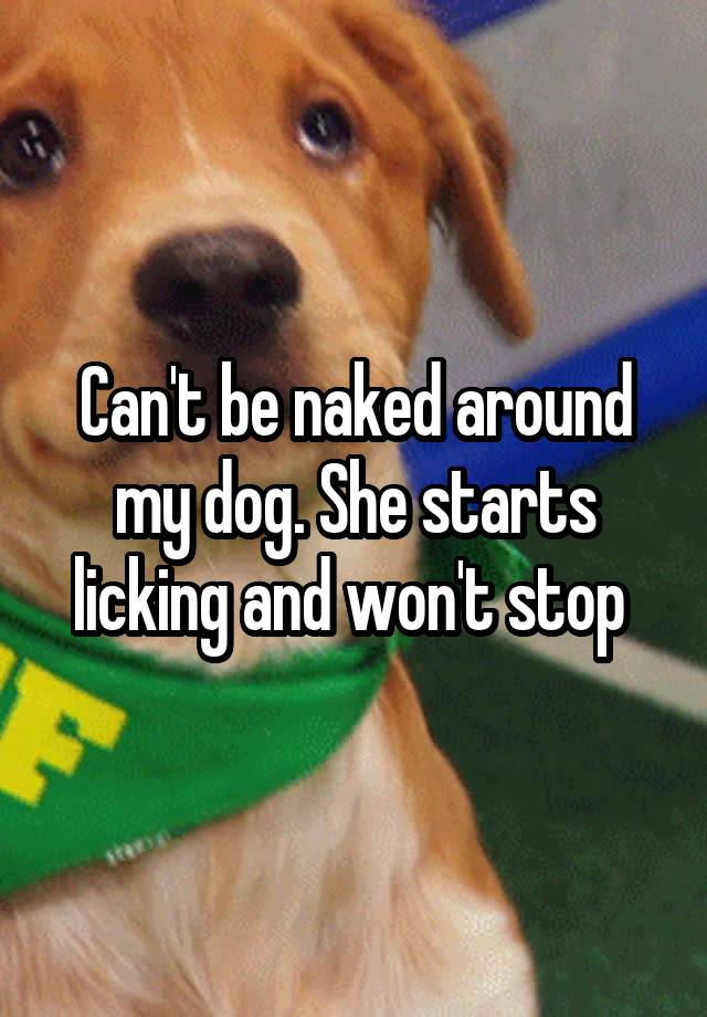 Can't be naked around my dog. She starts licking and won't stop 