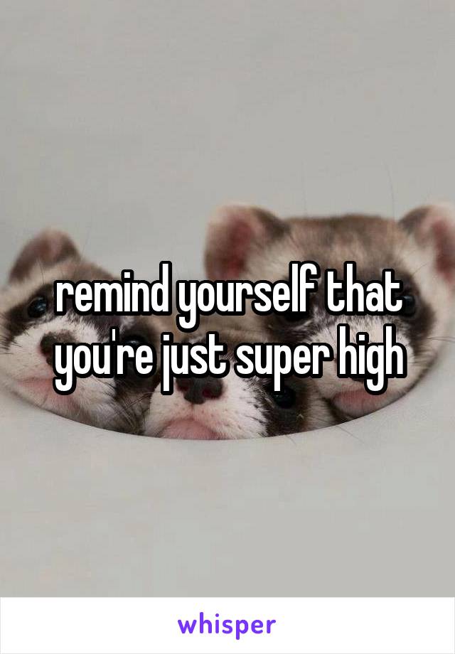 remind yourself that you're just super high