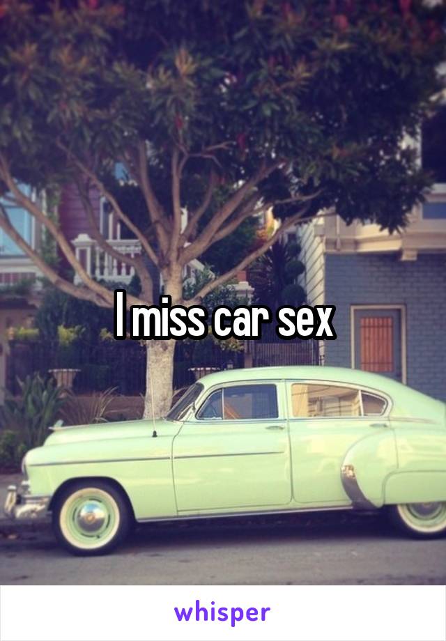 I miss car sex