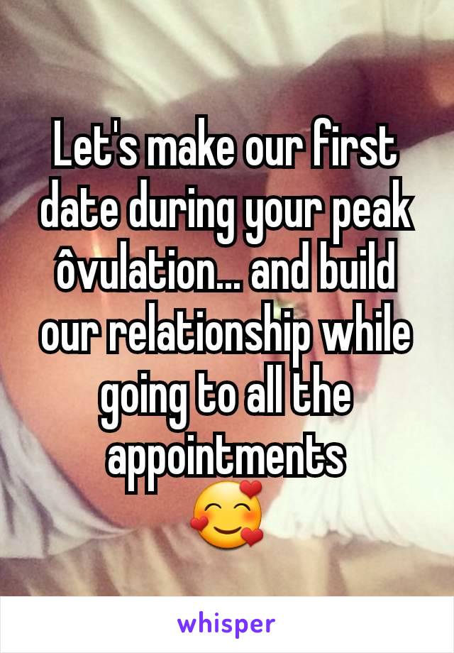 Let's make our first date during your peak ôvulation... and build our relationship while going to all the appointments
🥰