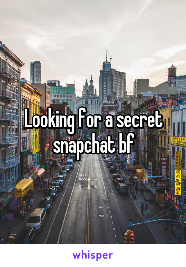 Looking for a secret snapchat bf