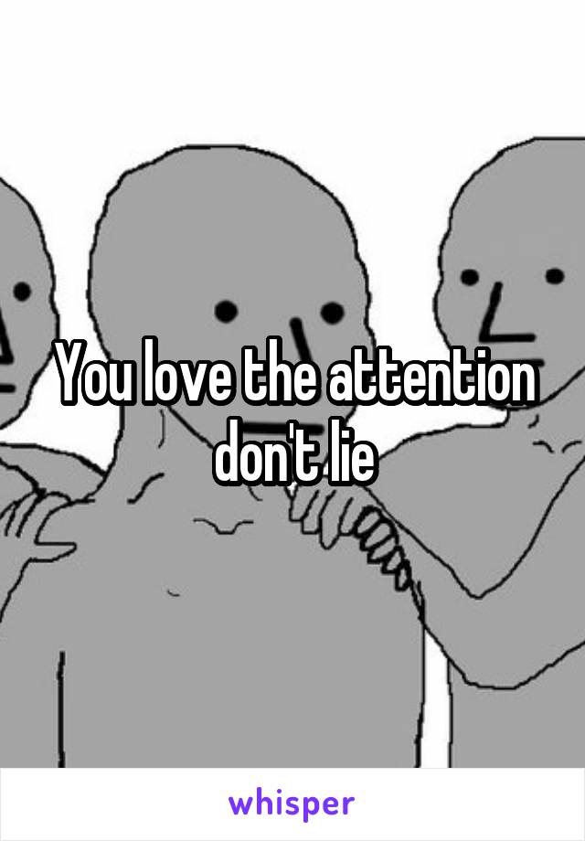 You love the attention don't lie