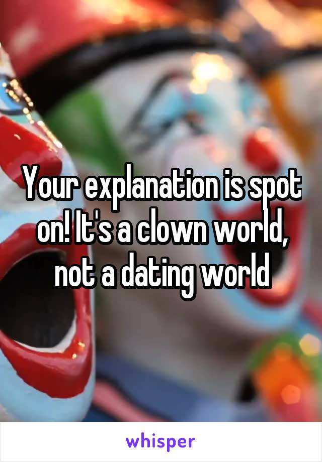 Your explanation is spot on! It's a clown world, not a dating world