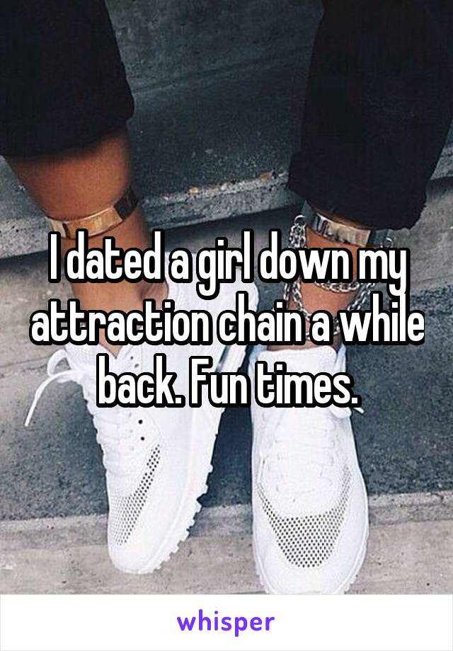 I dated a girl down my attraction chain a while back. Fun times.