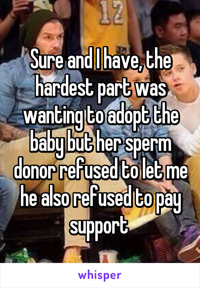 Sure and I have, the hardest part was wanting to adopt the baby but her sperm donor refused to let me he also refused to pay support 