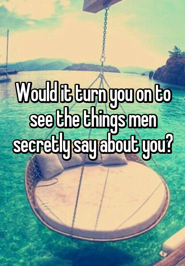 Would it turn you on to see the things men secretly say about you? 