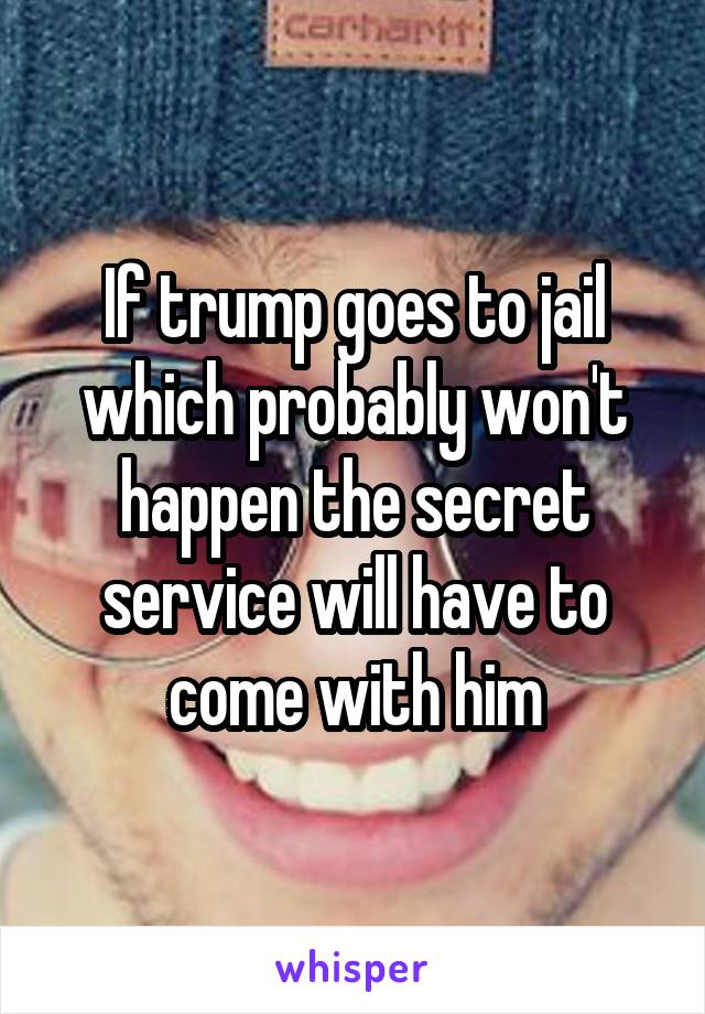 If trump goes to jail which probably won't happen the secret service will have to come with him