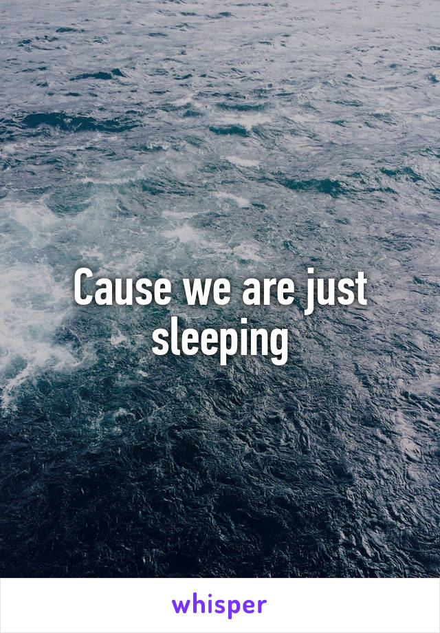 Cause we are just sleeping