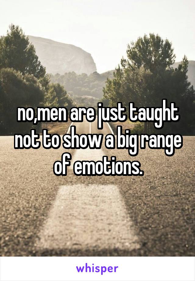 no,men are just taught not to show a big range of emotions.