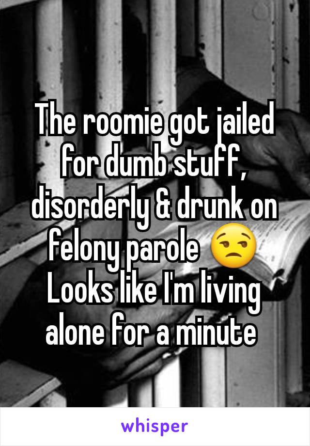 The roomie got jailed for dumb stuff, disorderly & drunk on felony parole 😒
Looks like I'm living alone for a minute 