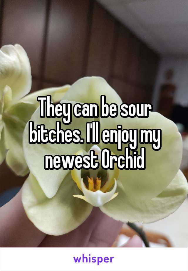They can be sour bitches. I'll enjoy my newest Orchid
