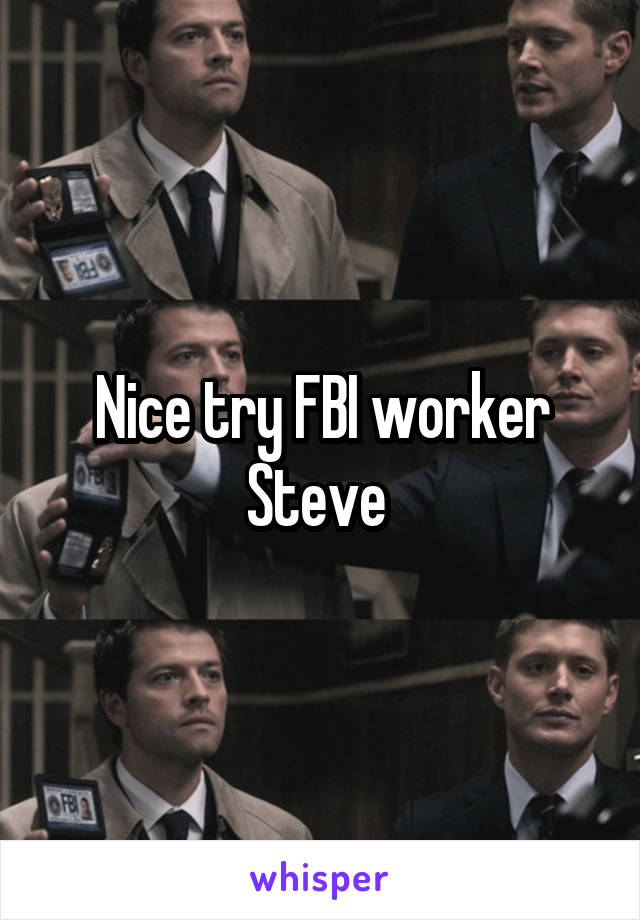 Nice try FBI worker Steve 