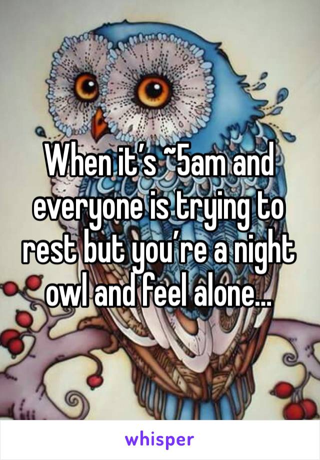 When it’s ~5am and everyone is trying to rest but you’re a night owl and feel alone…