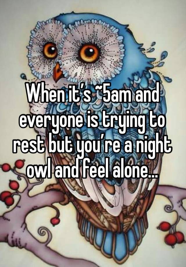 When it’s ~5am and everyone is trying to rest but you’re a night owl and feel alone…