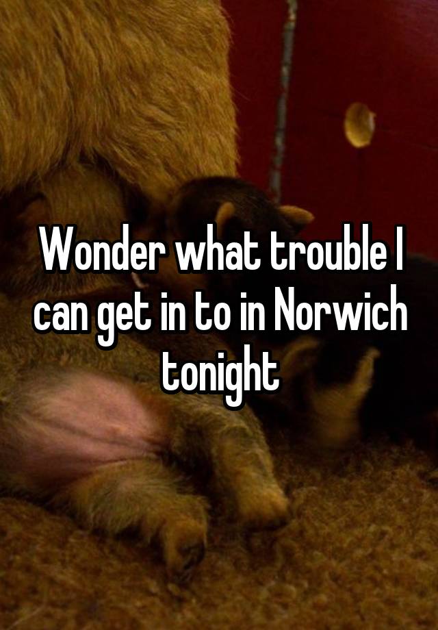 Wonder what trouble I can get in to in Norwich tonight